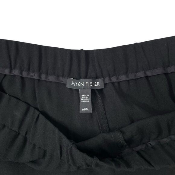 Eileen Fisher System black 100% silk pull on pants Size‎ M - Picture 3 of 8